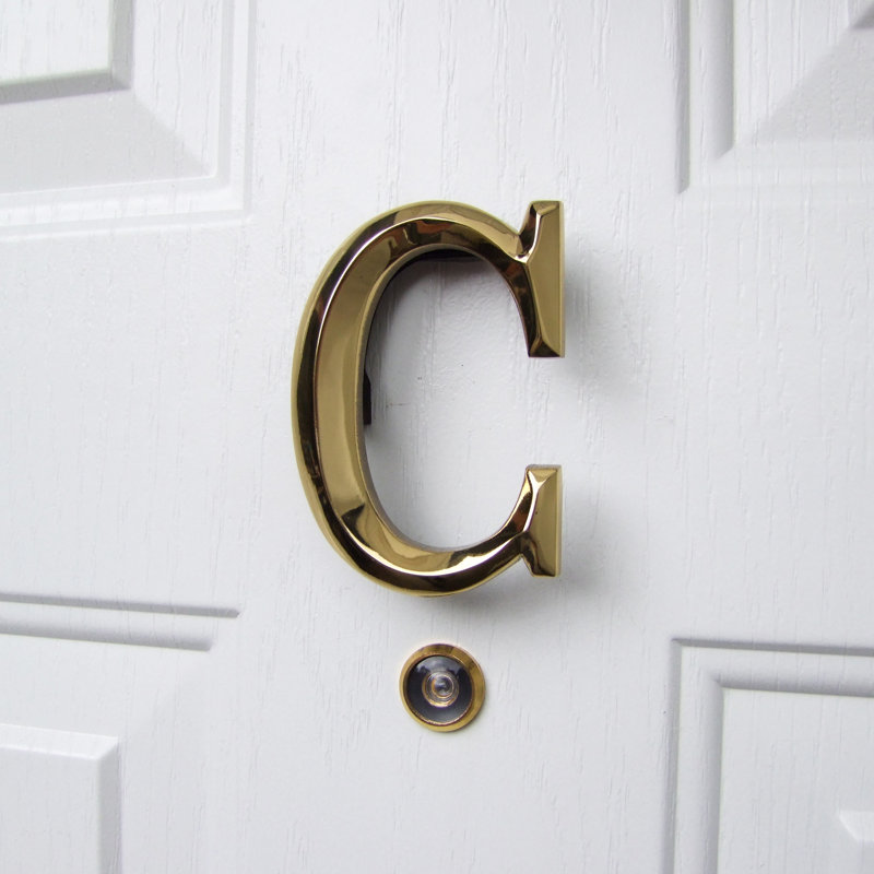 Letter Monogram Door Knocker, Brass, C