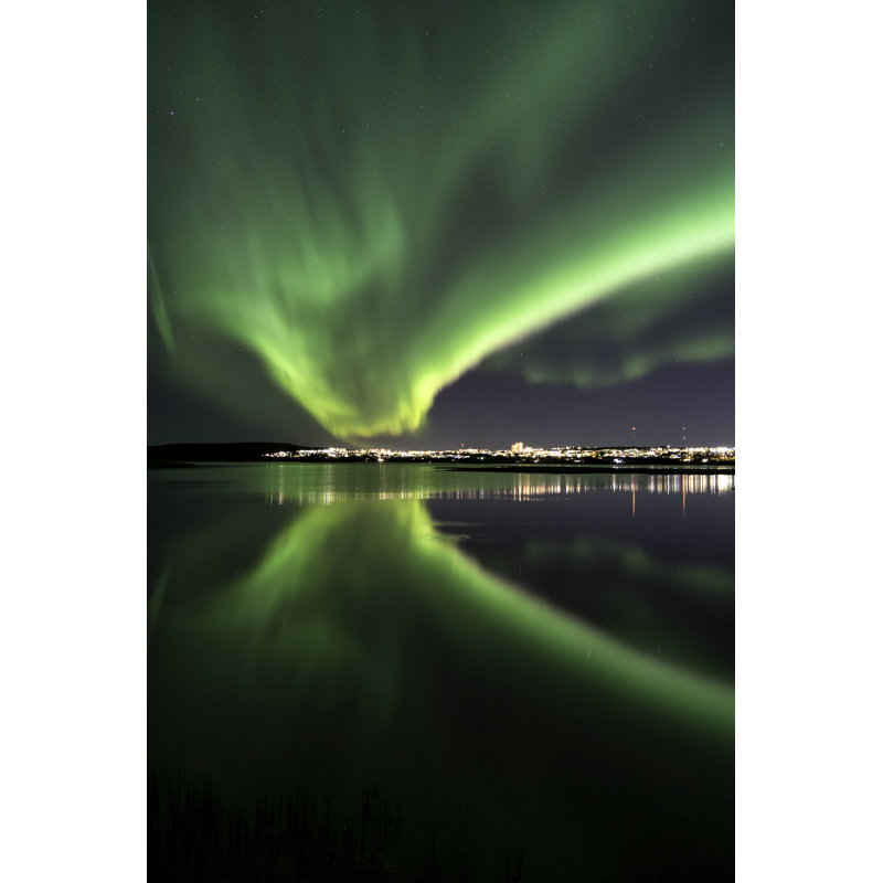 Reykjavik Auroras - Wrapped Canvas Print, 46cm H x 30cm W x 3.8cm D