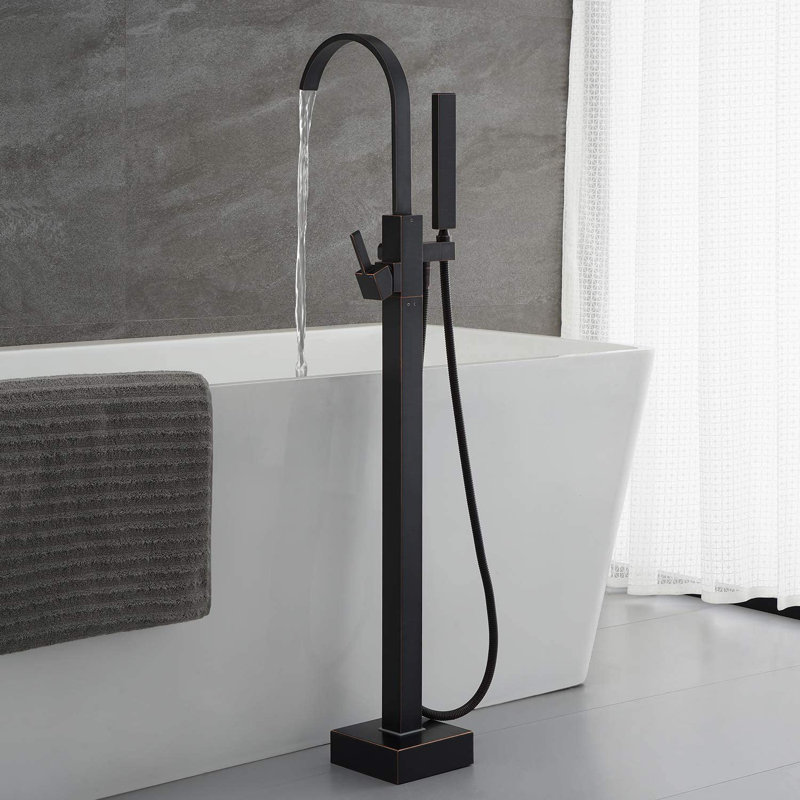 Bec de baignoire au sol avec inverseur et douchette
