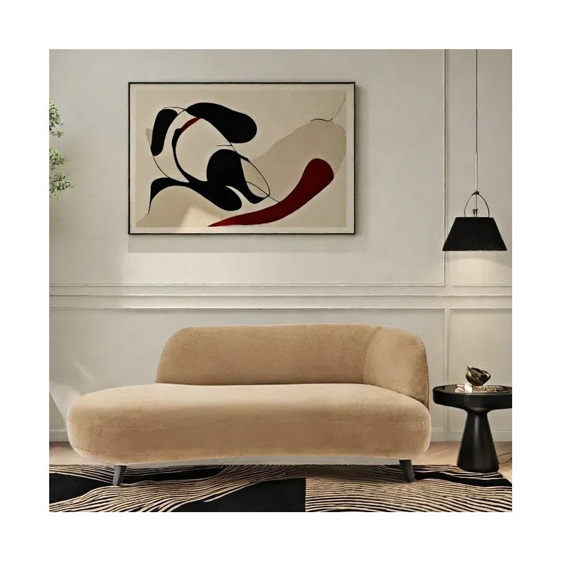 Méridienne simple au design créatif et moderne, Face à la droite, Jaune / brun