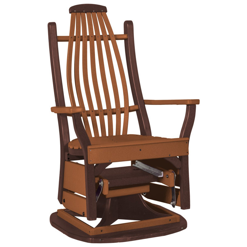 Fauteuil coulissant en bois cintré, Cèdre et brun Tudor
