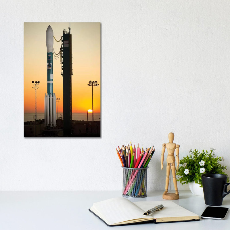 The Delta II Rocket On Its Launch Pad by Stocktrek Images - Wrapped Canvas Print, 20.32 cm H x 30.48 cm W