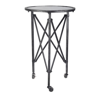 D17x26.5" Four-legged Glass-top Side Table