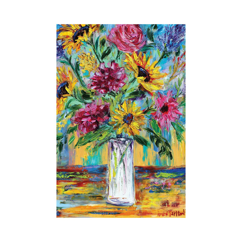 Everyday Flowers by Karen Tarlton - Wrapped Canvas Painting, 20.32 cm H x 30.48 cm W