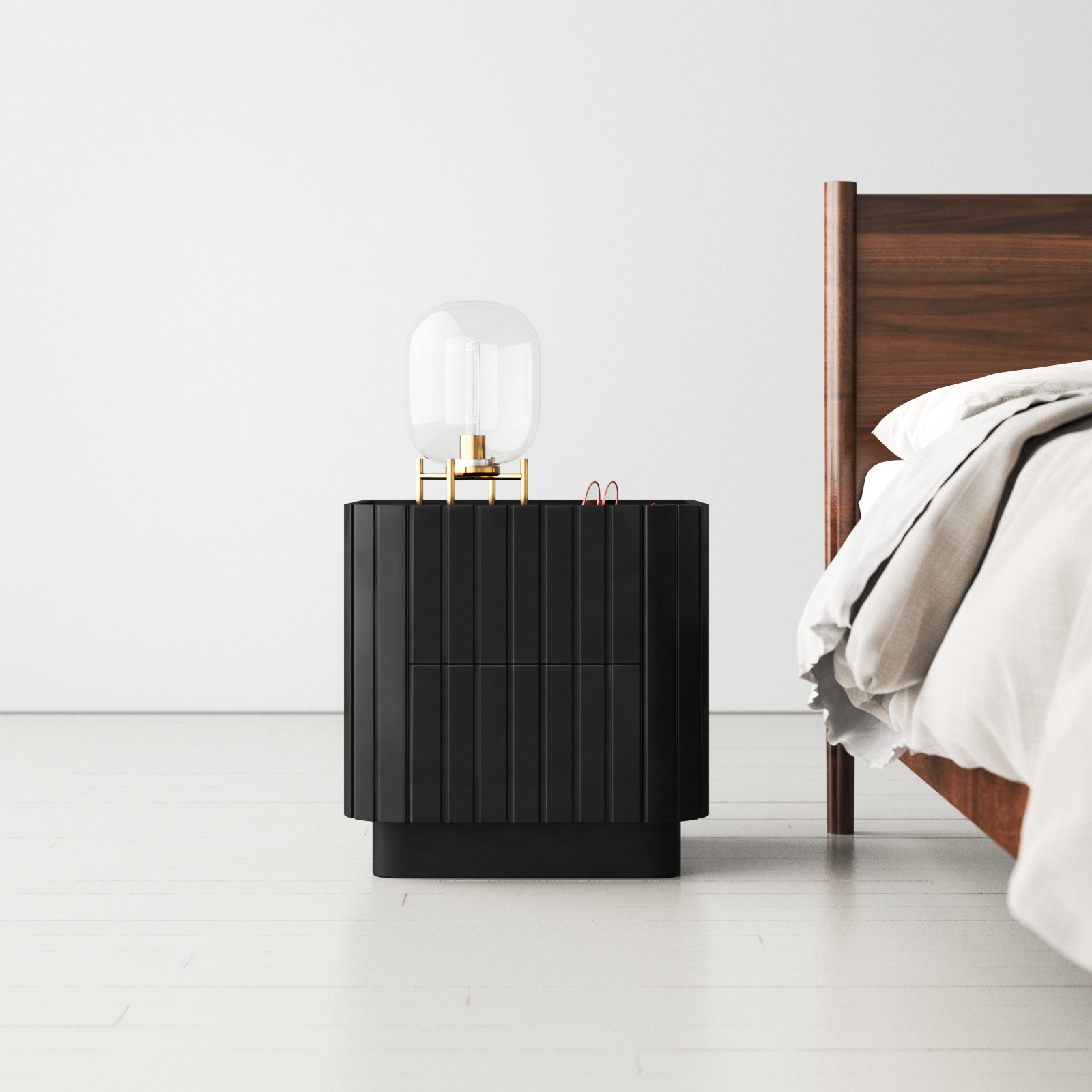Daley 2 - Drawer Nightstand, Black