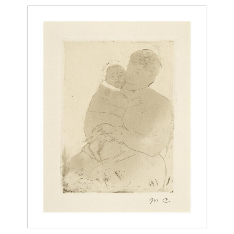 «Nurse and Baby Bill (No. 1)» par Mary Cassatt, impression giclée encadrée, H 41,21 po x l 33,5 po