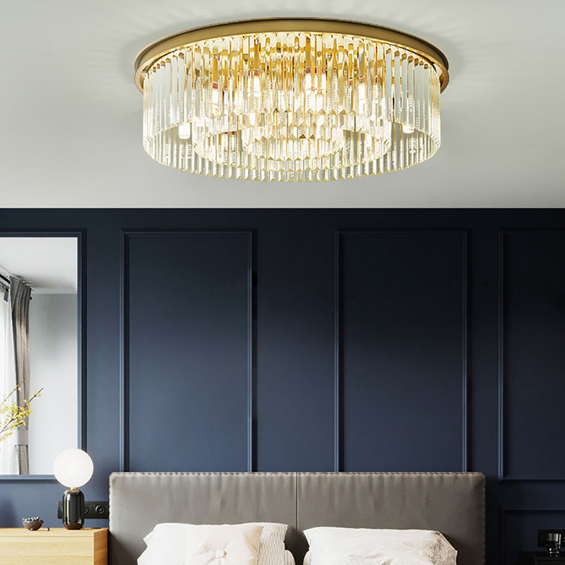 Flush Mount 23.6" Ceiling Light Luxury Crystal Creative Circular