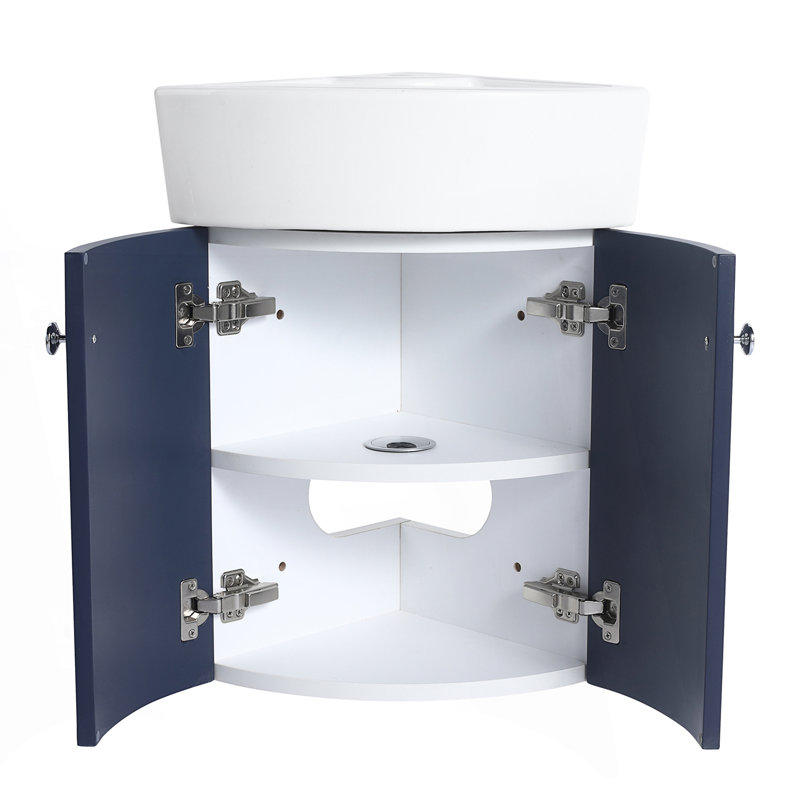Ensemble de meuble-lavabo mural d'angle
