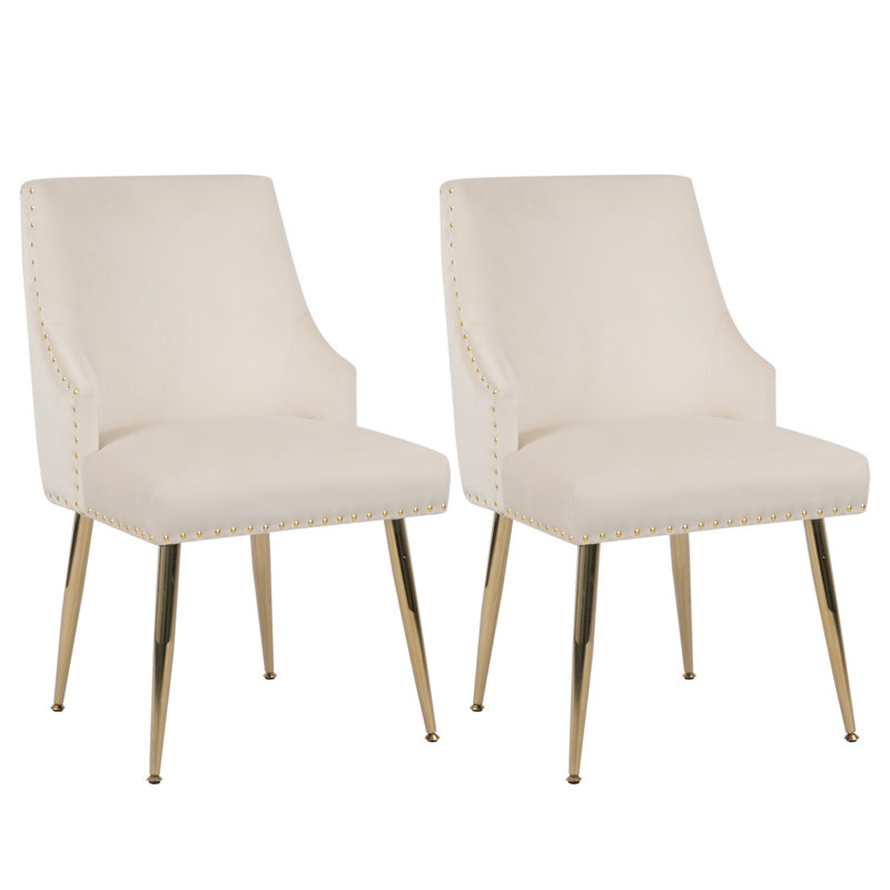 Ensemble de 2 chaises d'appoint Hengming, Beige, Beige