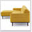 Ella L-Shaped Dark Yellow Linen Left Sectional Couch