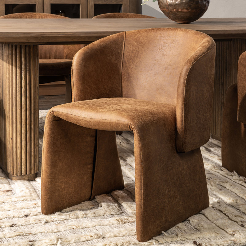 Chaise avec accoudoirs en cuir Halstead