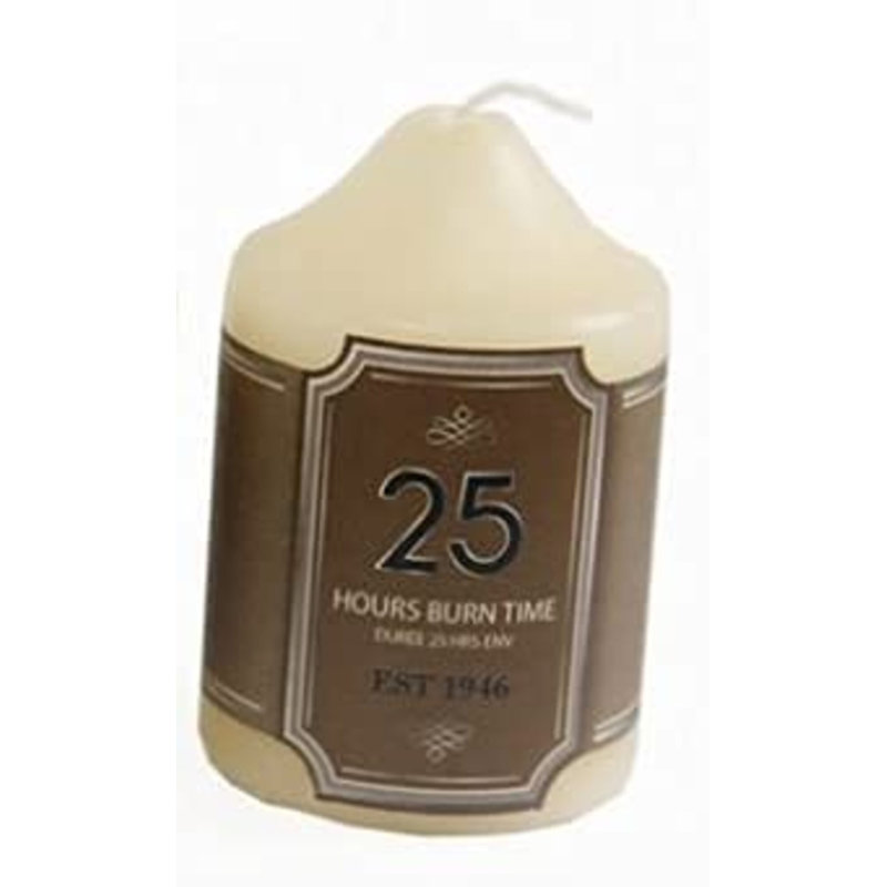 Unscented Pillar Candle, 8cm H x 7cm W x  7cm D