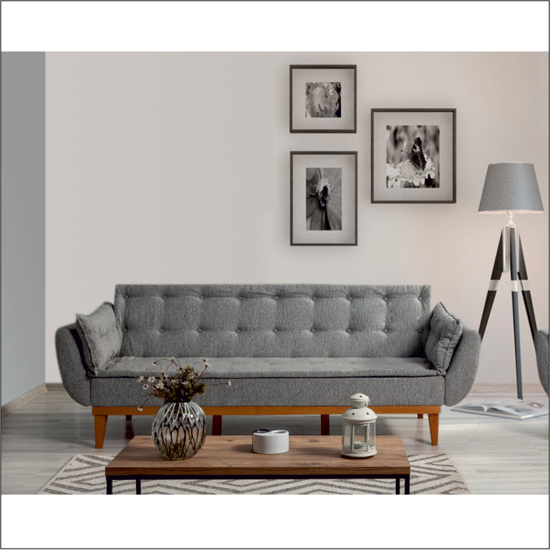 Bullock 3 Seater Linen Sleeper, Grey