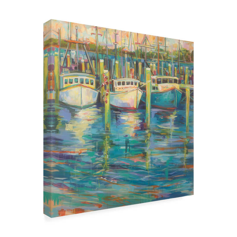 Reproduction d’art sur toile, "trio of Boats" par Jeanette Vertentes