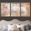 «Triptych Abstract Orange Grunge Brushstrokes», 3 pièces, reproduction d'art sur toile, salon-70557188-70557190-119402599