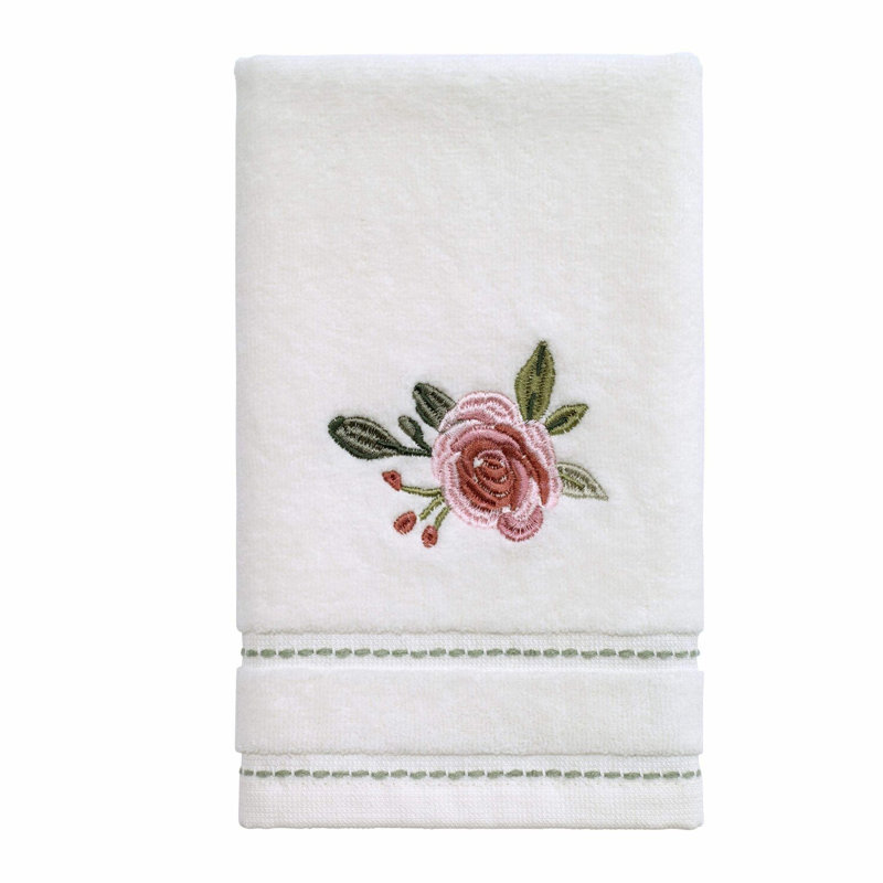 Spring Garden Soft Cotton Fingertip Towel - Ultra Absorbent, 13x13 Inches