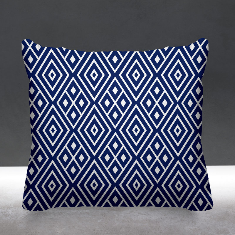 Housse et insert de coussin carré extérieur Aima, L 17 po x H 17 po, Bleu marine