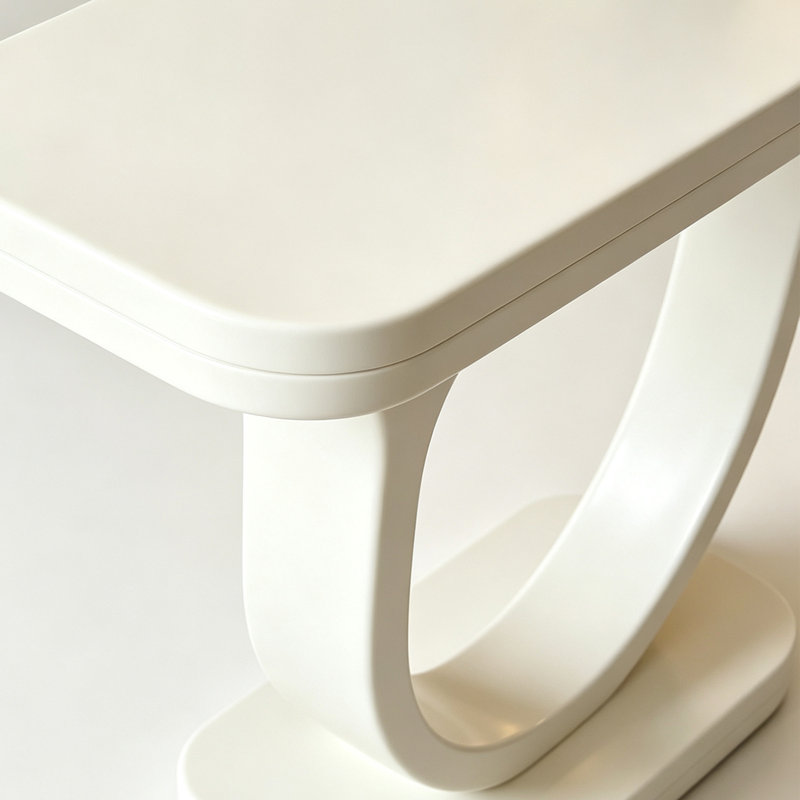 Console Minimalist, H 33,46 po x l 39,37 po x P 9,06 po, Crème, Crème, Crème