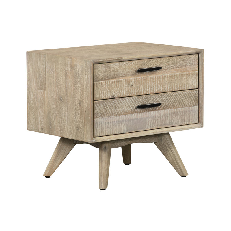 Byer 24'' W Nightstand, Gray Sandblast Summer, Black