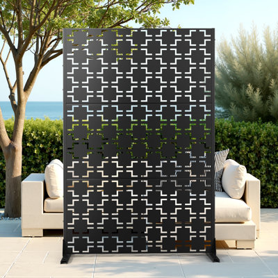 72" H Outdoor Privacy Screen, Freestanding Decorative Privacy Panels for Balcony, Yard & Garden