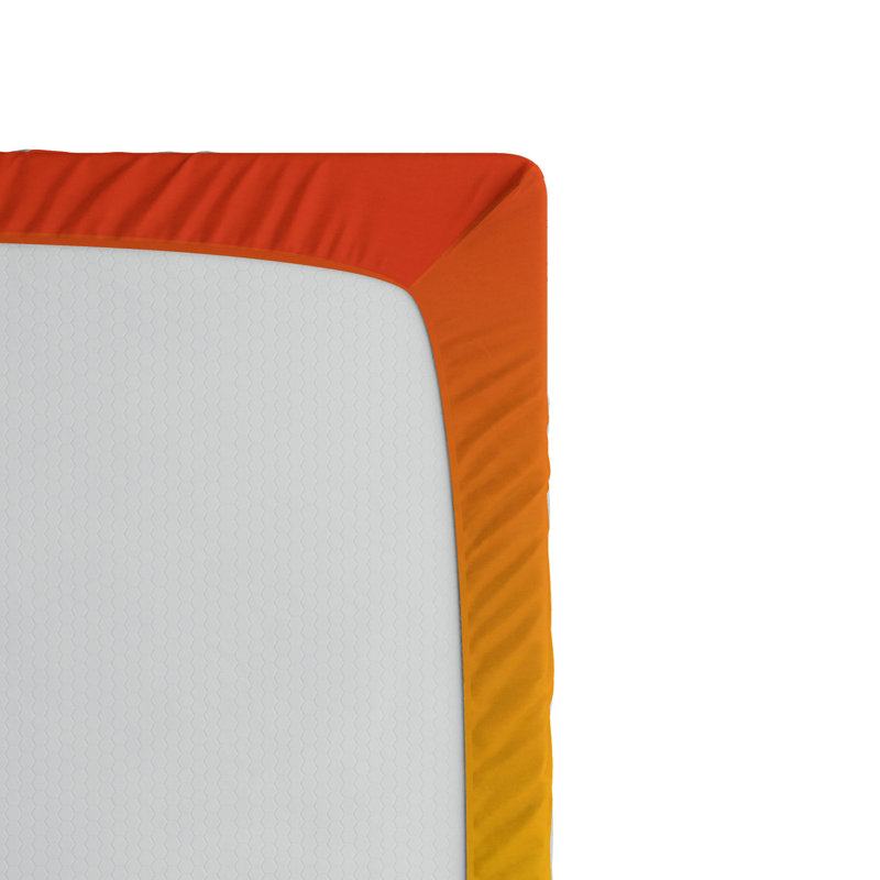 Microfiber Abstract Fitted Sheet, Queen Fitted Sheet, Orange/Yellow, 100% Brushed microfiber fabric