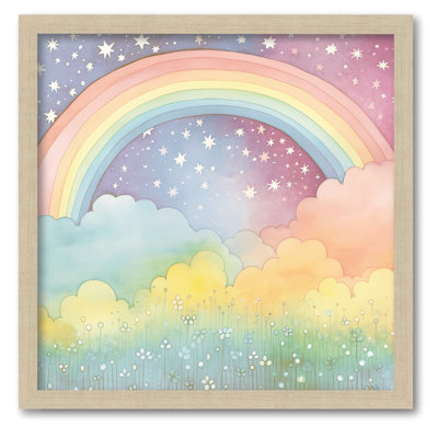 Panneau encadré Happy Rainbow-Star 16 x 16