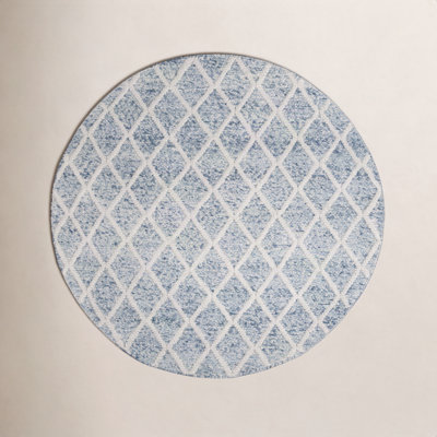 Russo Ivory Blue Hand-Woven Flatweave Rug