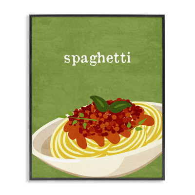 Spaghetti Italian Cuisine, giclée encadrée, design par Kim Allen