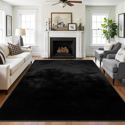 Silky Soft Faux Rabbit Fur Area Rug