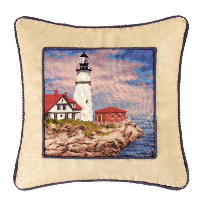 Lighthouse Needlepoint Pillow