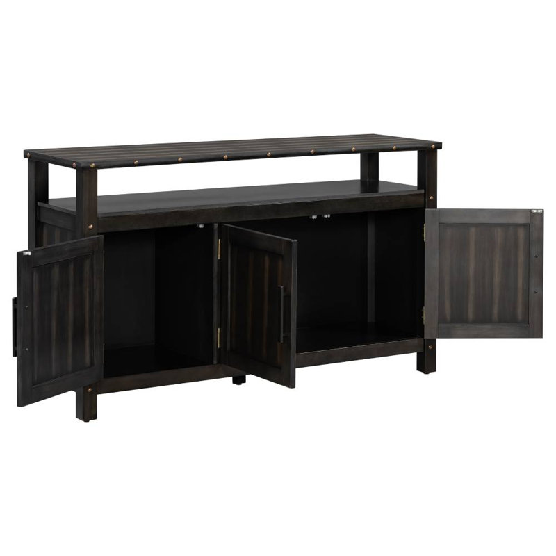 Armoire de rangement à 3 portes (noire)