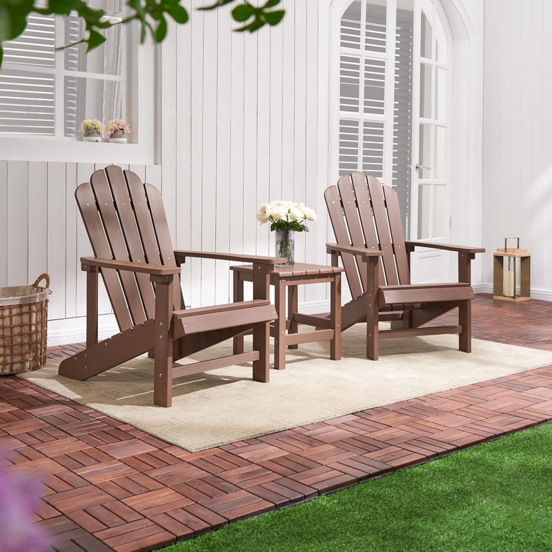 Adirondack Chair, Outdoor Oversized Patio Chair Poly Lumber Weather Resistant & Durable Fire Pits Chair, Brown, 1