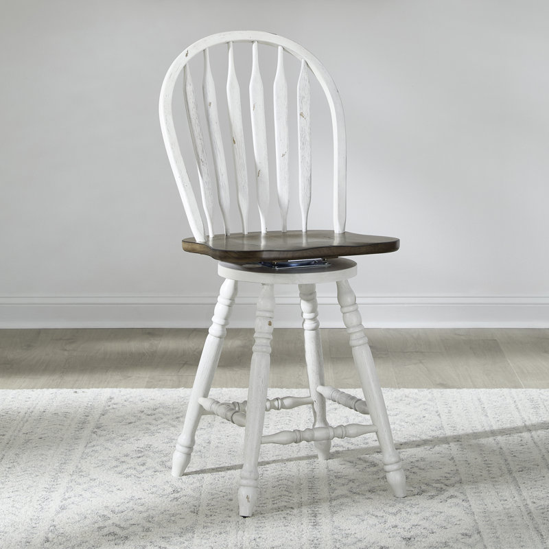 Chaise de comptoir pivotante Judique, Blanc