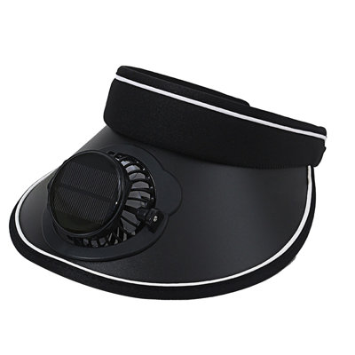Kbndieu Men's and Women's Solar Powered+USB Charging Fan Hats Empty Top Breathable Wide Brims Sun Protection and Sunshade Hats