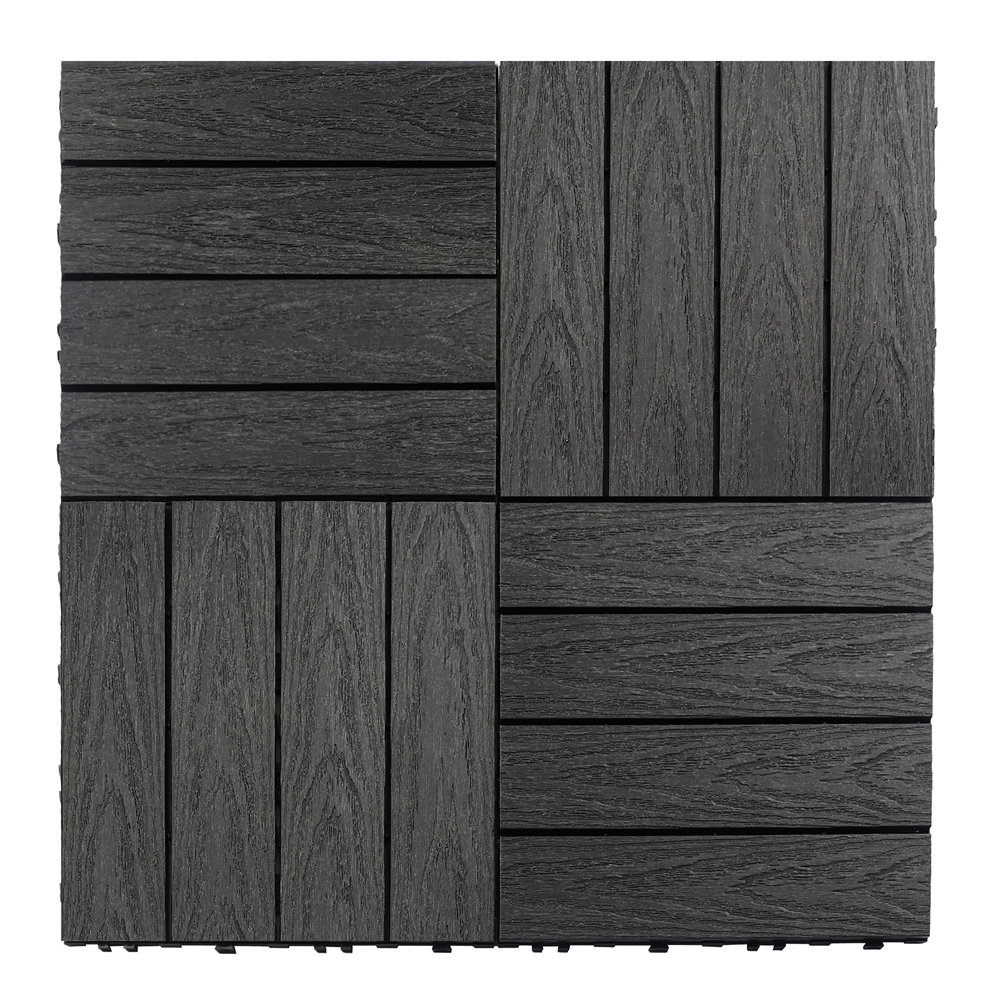 UltraShield Naturale 12" x 12" Composite Interlocking Deck Tile (Set of 10) NewTechWood Finish: Hawaiian Charcoal
