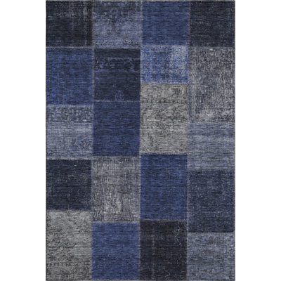 Premium Machine Washable Prisco Navy Rug