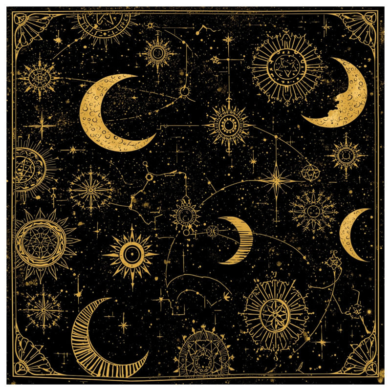 Housses de couette Golden Celestial Moons, King