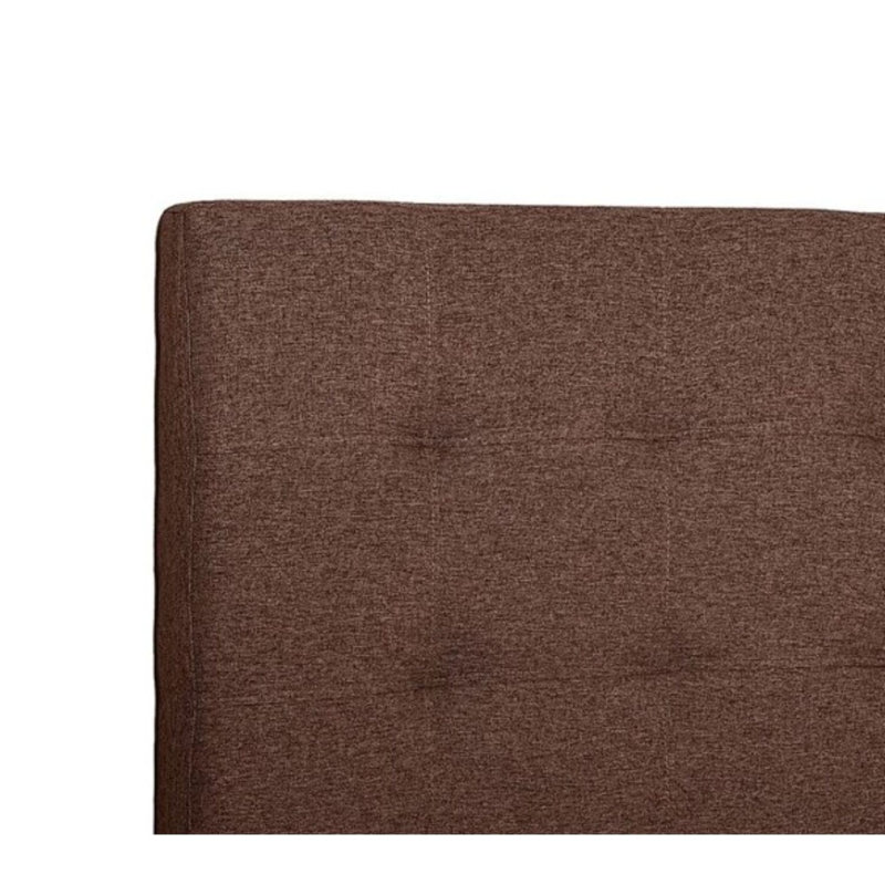 Keymond Classic Tufted Adjustable Upholstered Full Size Headboard in Linen Fabric, Metal Legs, Espresso