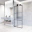 Ventana 34" W x 74" H Fixed Framed Shower Screen with 3/8" Glass-99084419
