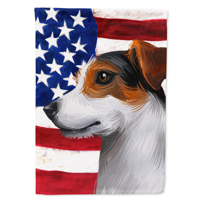 Polyester à 2 côtés 28 x 40 po drapeau maison, Jack Russell terrier