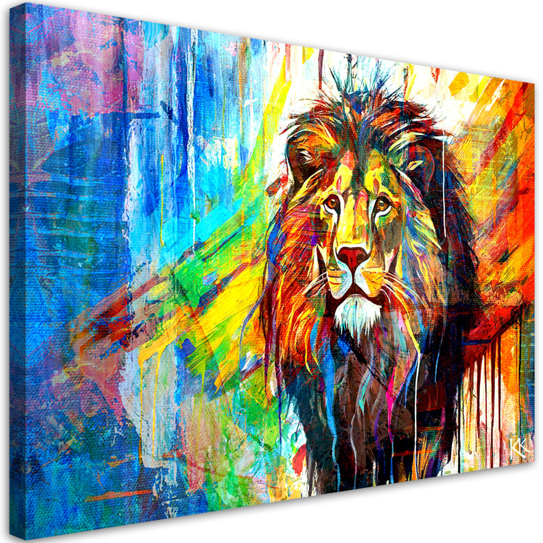 Leinwanddruck, Lion Animals Abstract - Drucken