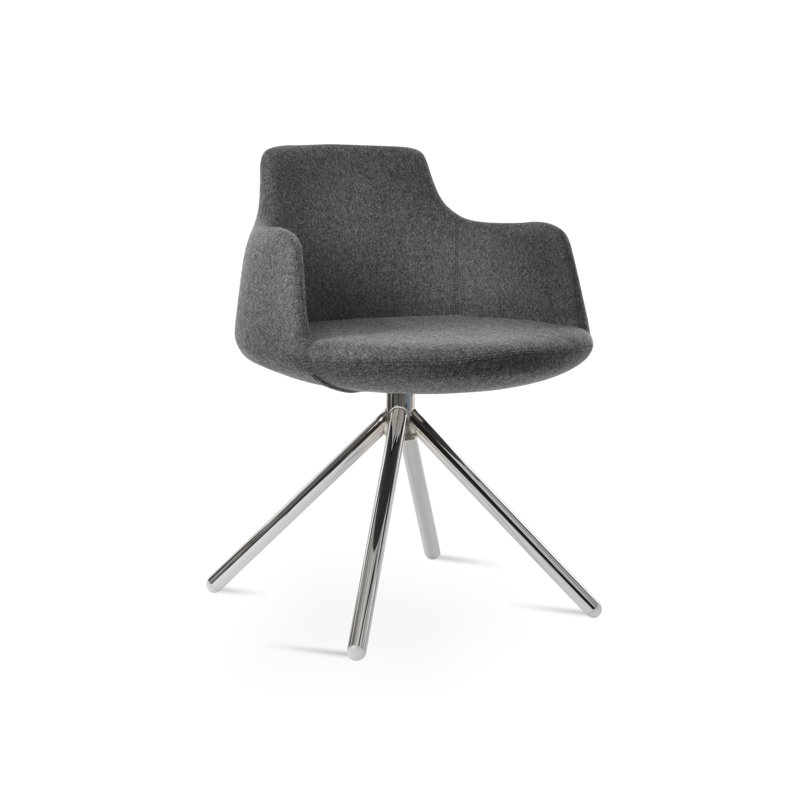 Chaise avec accoudoirs Dervish, Noir, Gris foncé