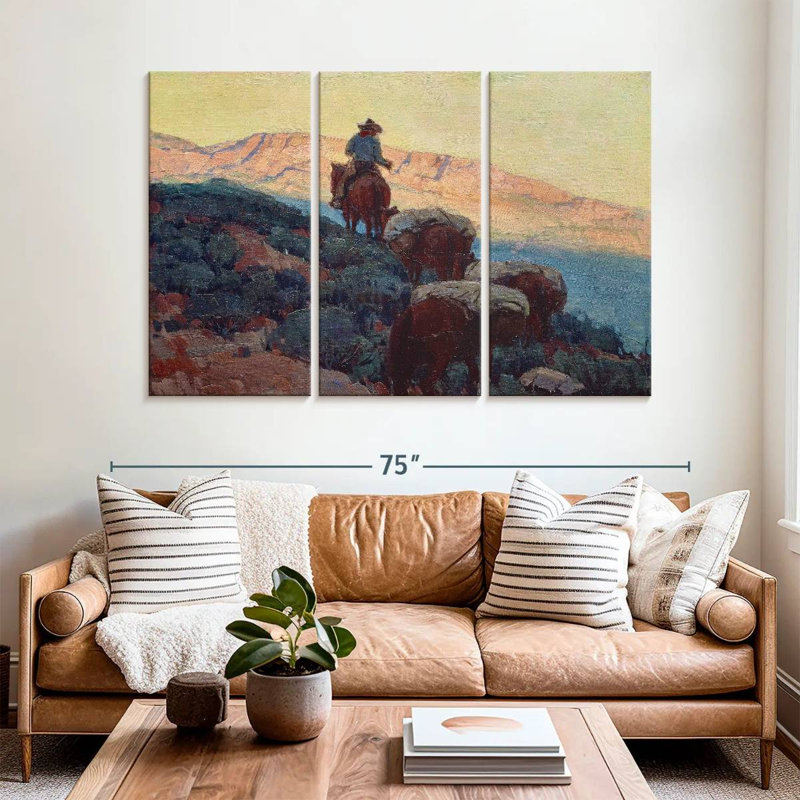 Lelar Cowboy On The Trail, 42" H x 65" W