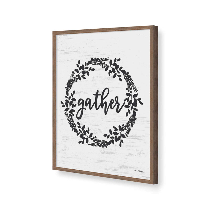 «Gather Wreath» par Art graphique, L 30 x H 40, Brun, Impression encadrée