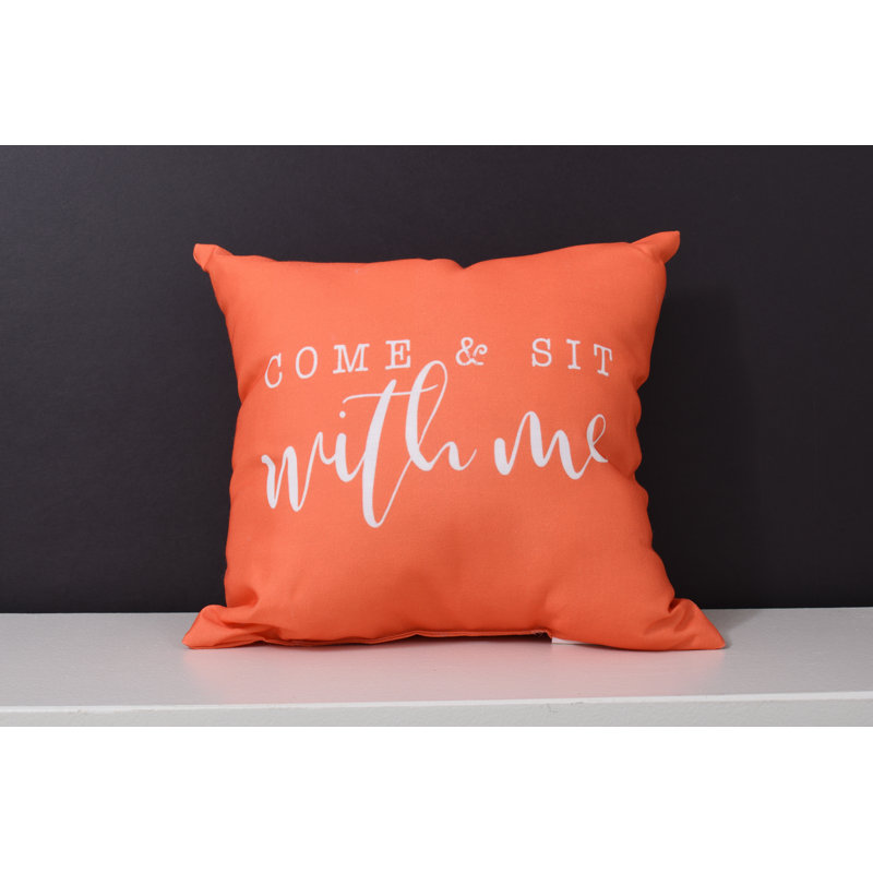  Housse et insert de coussin carré extérieur Come and Sit with Me, H 16 po x l 16 po, Orange