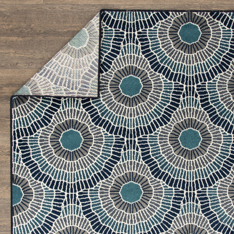 Letcher Abstract Indoor / Outdoor Rug, Rectangle 9'10'' x 12'10''