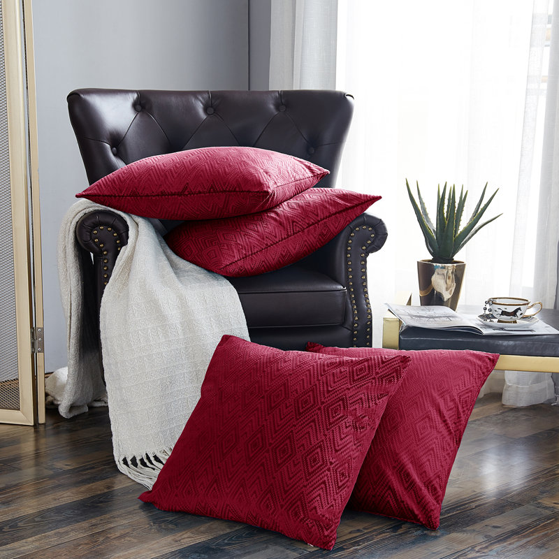 Square Cushion Cover, Garnet