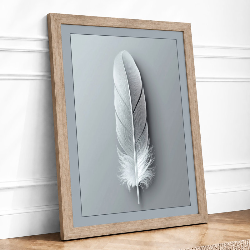 Single Feather Minimalist - Print, Oak, A3 - 42.0 x 29.7 cm