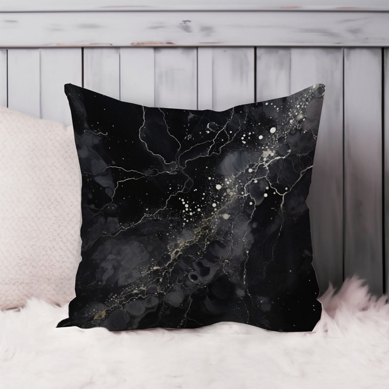 Abstract Black Marble Geode I Modern, 20"H x 20"W