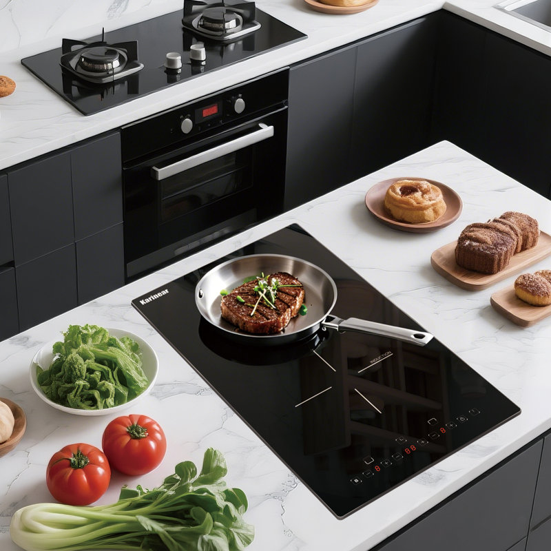 Karinear Black Electric 2 Burner Cooktop